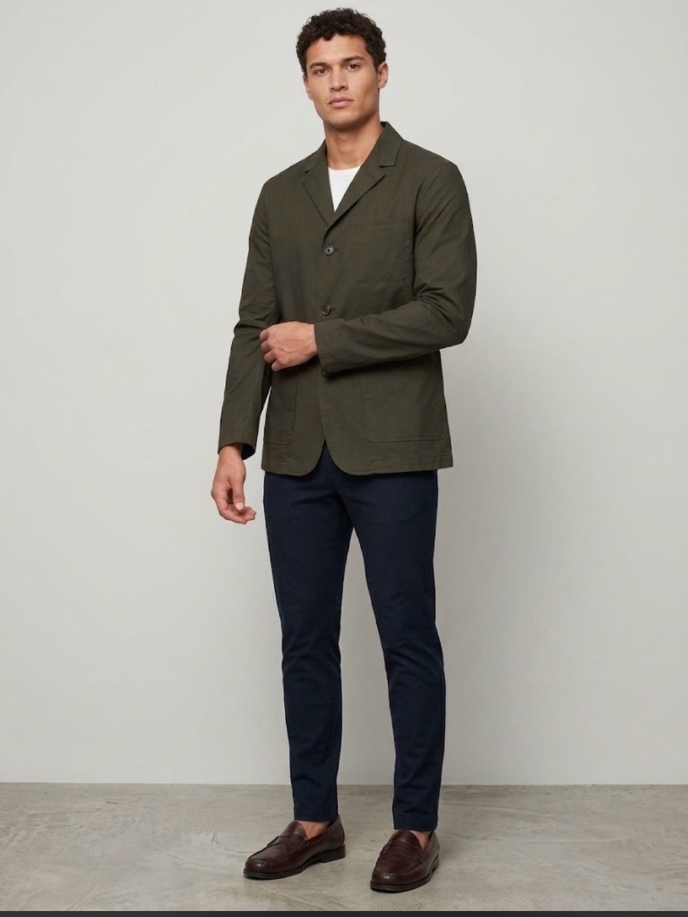 Club Monaco Olive Green Blazer/Field Jacket Size 40 (US Medium)